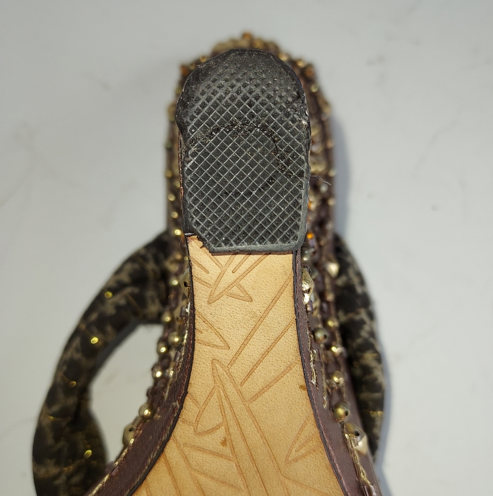 ColeHaan Embellished Wedge Sandals Size 10 - Picture 14 of 16